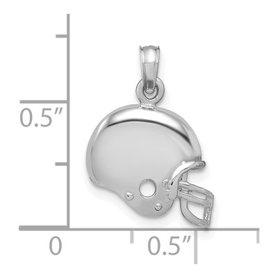 14K White Gold Football Helmet Pendant – view 4