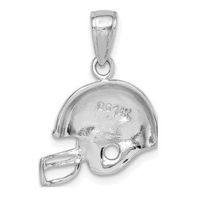 14K White Gold Football Helmet Pendant – view 5