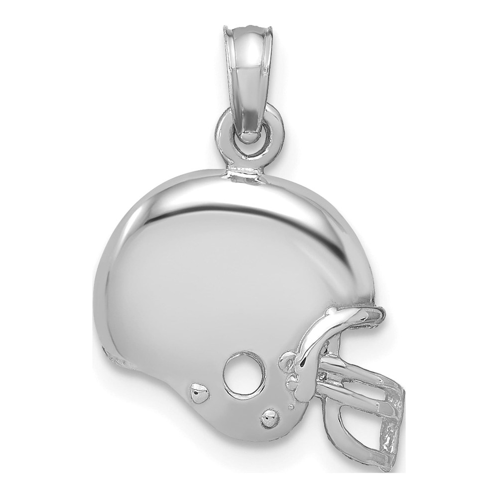14K White Gold Football Helmet Pendant