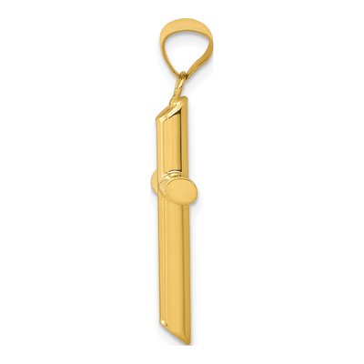 14K Yellow Gold 3-D Hollow Cross Pendant – view 3