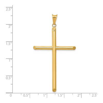 14K Yellow Gold 3-D Hollow Cross Pendant – view 4