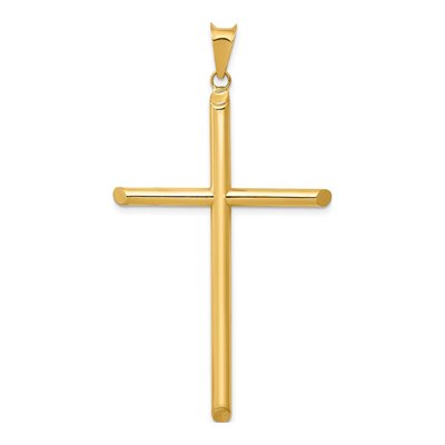 14K Yellow Gold 3-D Hollow Cross Pendant