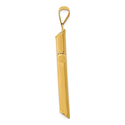 14K Yellow Gold Hollow Cross Pendant – view 3