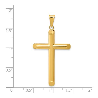 14K Yellow Gold Hollow Cross Pendant – view 4