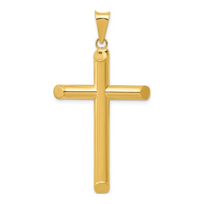 14K Yellow Gold Hollow Cross Pendant