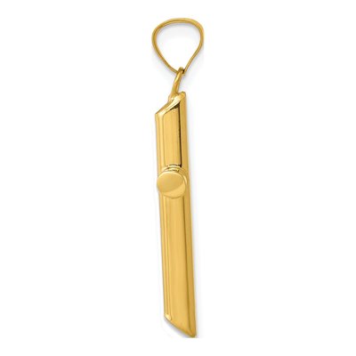 14K Yellow Gold 3-D Hollow Cross Pendant – view 3