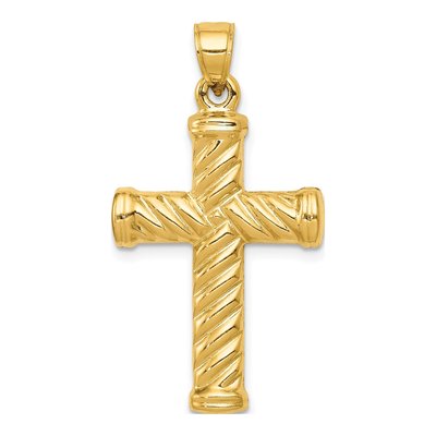 14K Yellow Gold Reversible Cross Pendant – view 5