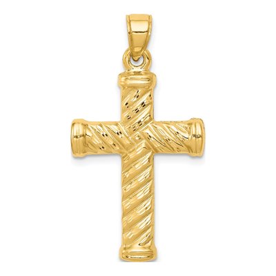 14K Yellow Gold Reversible Cross Pendant
