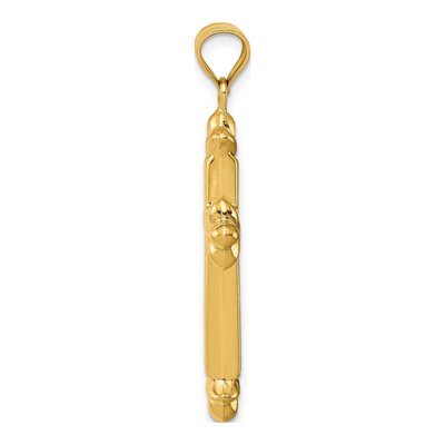 14K Yellow Gold Reversible Diamond-Cut Cross Pendant – view 3