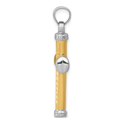 14K Two-Tone Gold Reversible Diamond-Cut Cross Pendant – view 3