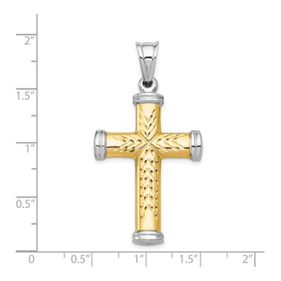 14K Two-Tone Gold Reversible Cross Pendant – view 4