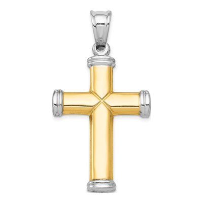 14K Two-Tone Gold Reversible Cross Pendant – view 5