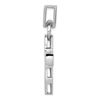14K White Gold Modern Cross Pendant – view 3