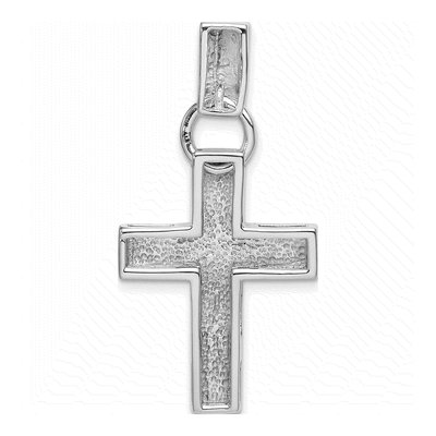 14K White Gold Modern Cross Pendant – view 4