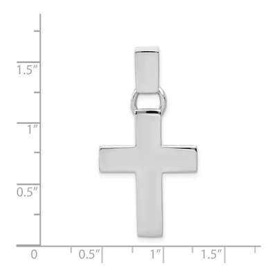 14K White Gold Modern Cross Pendant – view 5