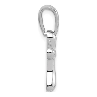 14K White Gold Small Freeform Cross Pendant – view 3
