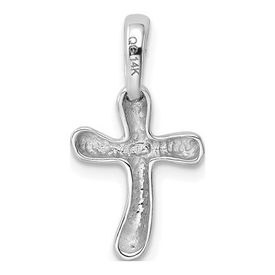 14K White Gold Small Freeform Cross Pendant – view 4