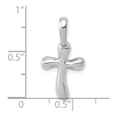 14K White Gold Small Freeform Cross Pendant – view 5