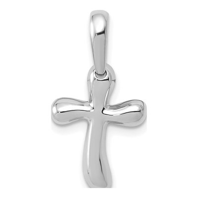 14K White Gold Small Freeform Cross Pendant