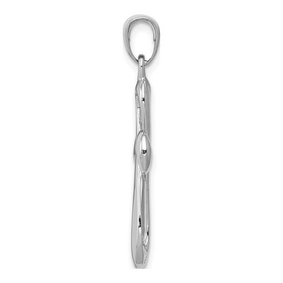 14K White Gold Ribbon Cross Pendant – view 3