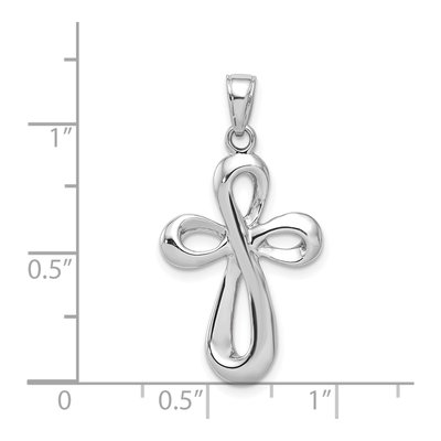 14K White Gold Ribbon Cross Pendant – view 4