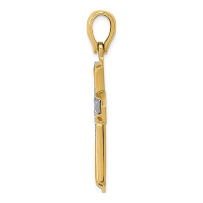 14K Two-Tone Gold Cross Pendant – view 3