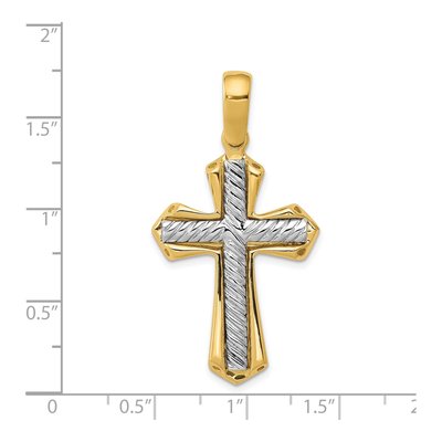 14K Two-Tone Gold Cross Pendant – view 4