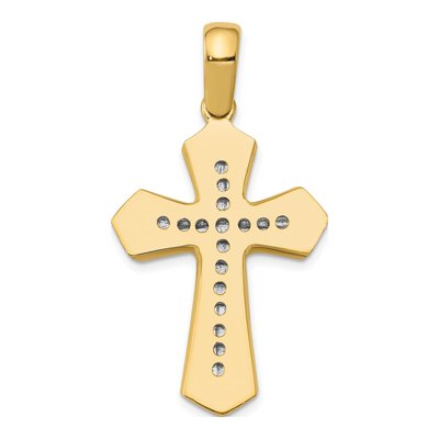 14K Two-Tone Gold Cross Pendant – view 5