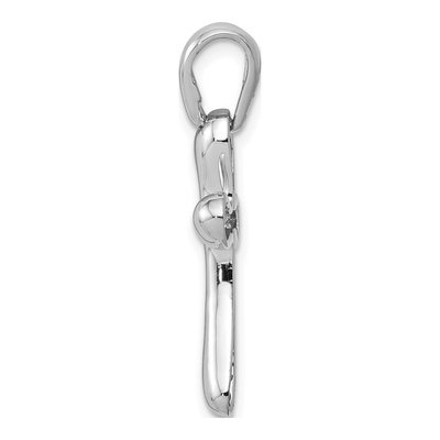 14K White Gold Freeform Cross Pendant – view 3