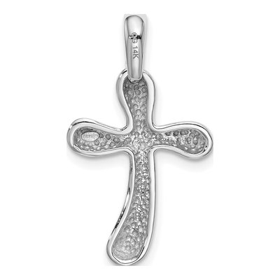 14K White Gold Freeform Cross Pendant – view 4