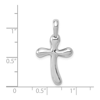14K White Gold Freeform Cross Pendant – view 5