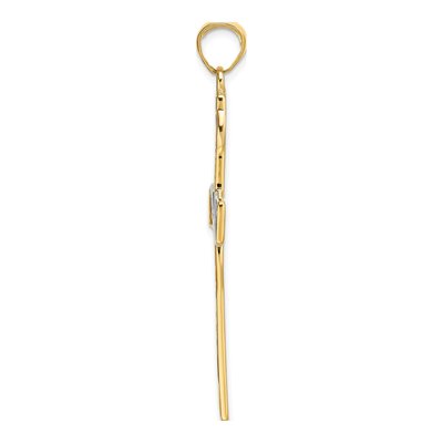 14K Yellow Gold Hope Faith Love Believe Cross Pendant – view 3