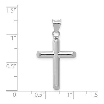 14K White Gold Hollow Cross Pendant – view 5