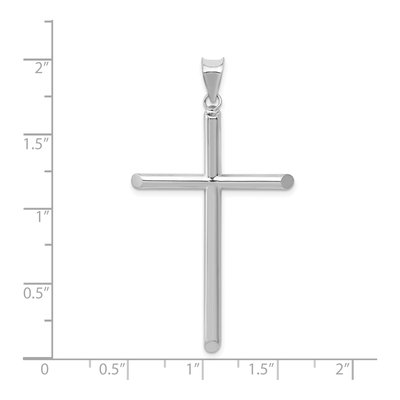 14K White Gold Large Hollow Cross Pendant – view 5