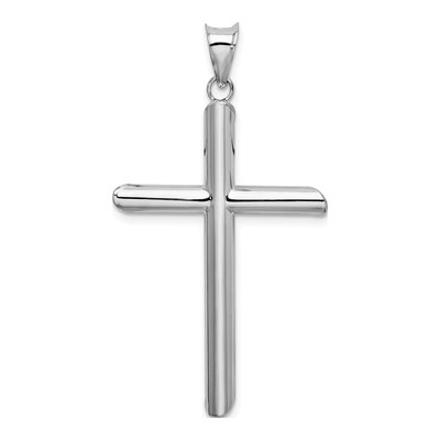14K White Gold Hollow Cross Pendant – view 4