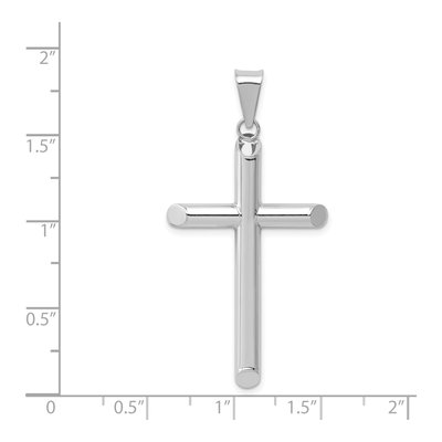 14K White Gold Hollow Cross Pendant – view 5