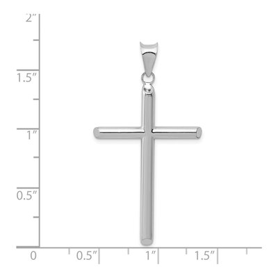 14K White Gold Hollow Cross Pendant – view 5