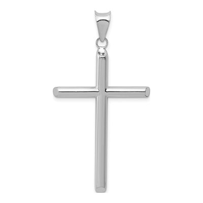 14K White Gold Hollow Cross Pendant