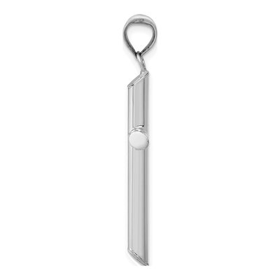 14K White Gold Hollow Cross Pendant – view 3