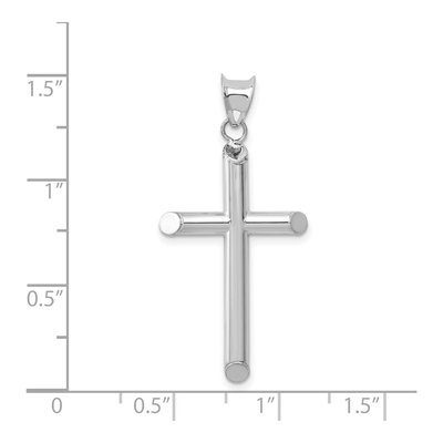 14K White Gold Hollow Cross Pendant – view 5