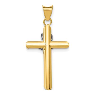 14K Two-Tone Gold INRI Crucifix Pendant – view 5