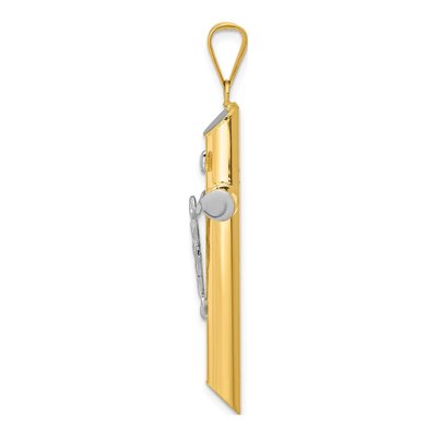 14K Two-Tone Gold INRI Crucifix Pendant – view 3