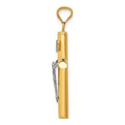 14K Two-Tone Gold INRI Crucifix Pendant – view 2