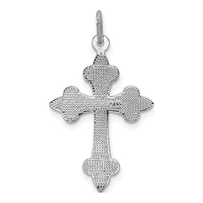 14K White Gold Fleur de Lis Cross Pendant – view 5