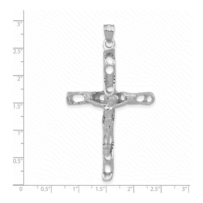 14K White Gold Large Crucifix Pendant – view 4