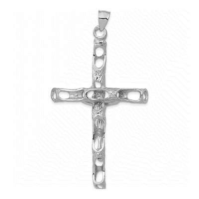 14K White Gold Large Crucifix Pendant – view 5