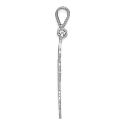 14K White Gold Fleur de Lis Cross Pendant – view 3