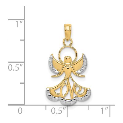 14K Yellow Gold LOVE Angel Pendant – view 4