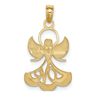14K Yellow Gold LOVE Angel Pendant – view 5