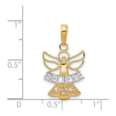 14K Yellow Gold Believe Angel Pendant – view 5